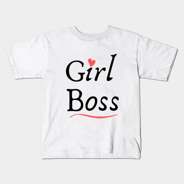 Girl Boss Cute T-shirt Kids T-Shirt by KicksNgigglesprints